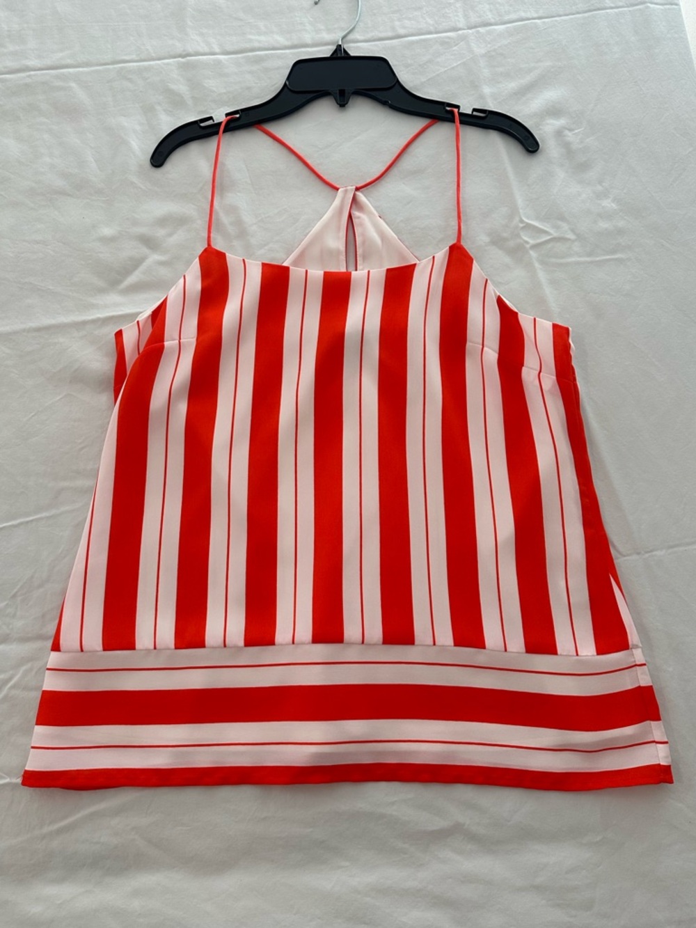 Banana Republic Orange and White Striped Silky Cami
